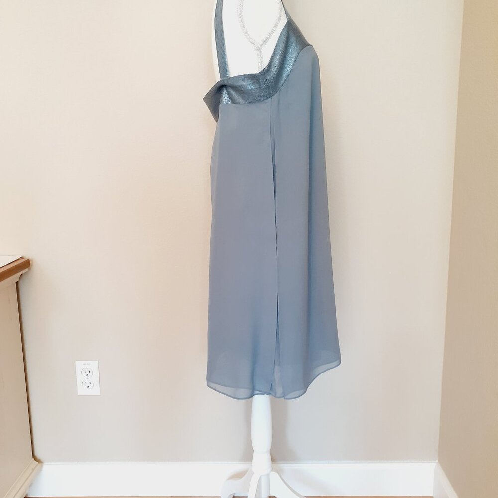 Eileen Fisher Layered   silk Shift Dress Sequin rows across top - Picture 3 of 13